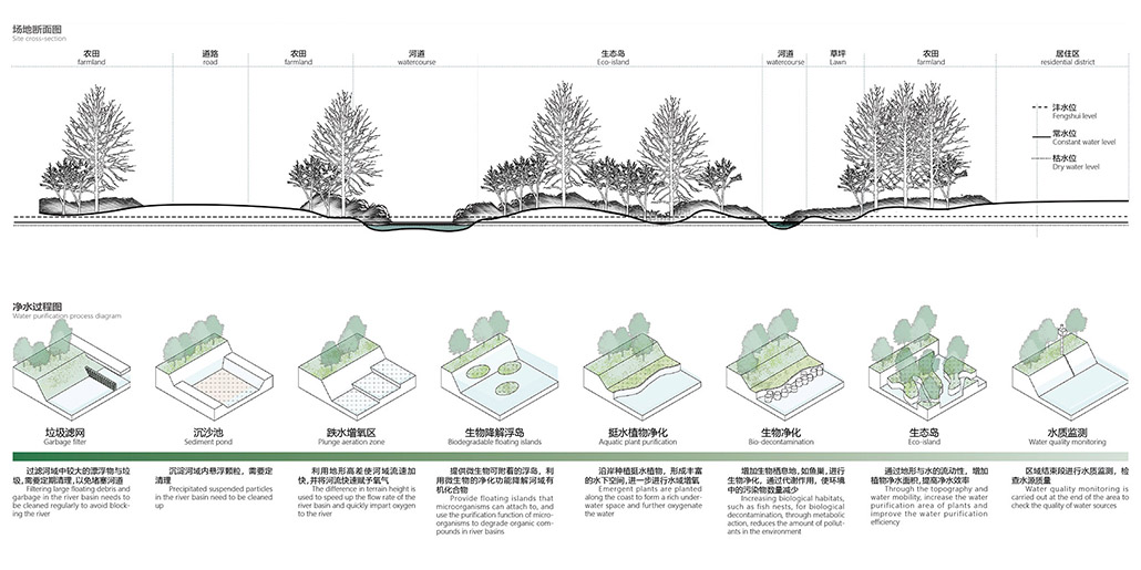 剖立面与净水分析